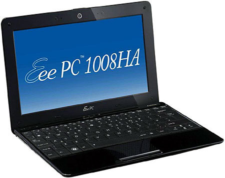 Asus Eee PC 1008HA Zwart
