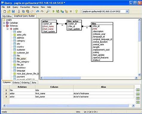 pgAdmin III 1.10.0 - graphical query builder