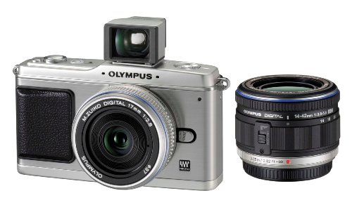 Olympus PEN E-P1 twin lens kit zilver/zwart