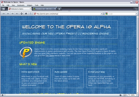 Opera 10.00 build 1699 b�ta 3 screenshot (481 pix)