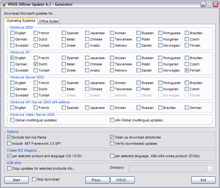 WSUS Offline update 6.1 screenshot