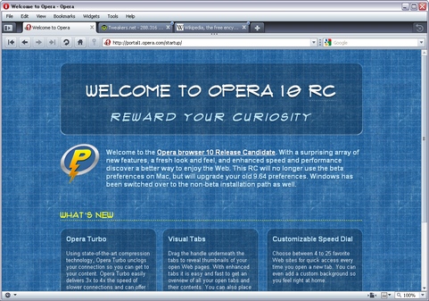 Opera 10.0 build 1733 RC screenshot (481 pix)