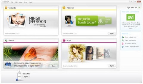 Nokia Ovi Suite 2.0 screenshot (481 pix)