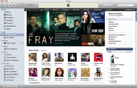Apple iTunes 9.0 screenshot (481 pix)