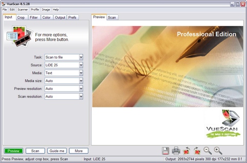 VueScan 8.5.28 screenshot (481 pix)