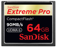 Sandisk Extreme Pro CompactFlash-kaart 90MB/s 64GB