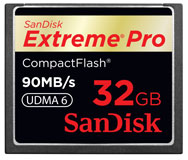 Sandisk Extreme Pro CompactFlash-kaart 90MB/s 32GB