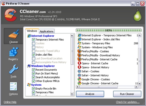 CCleaner 2.24.1010 screenshot (481 pix)