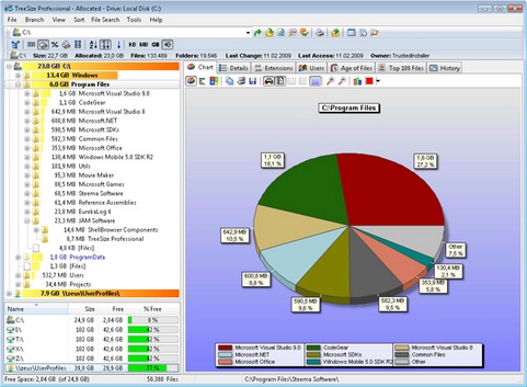TreeSize Professional screenshot (481 pix)