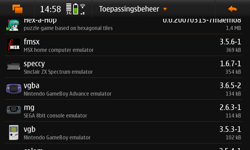 Nokia N900 interface