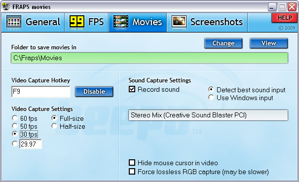 Fraps 3.0.0  
screenshot