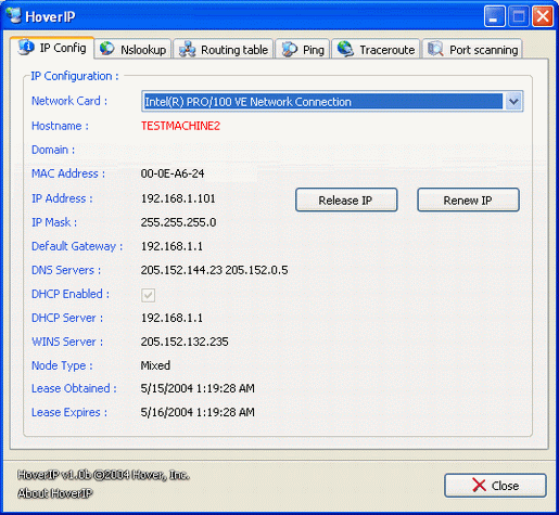 HoverIP screenshot