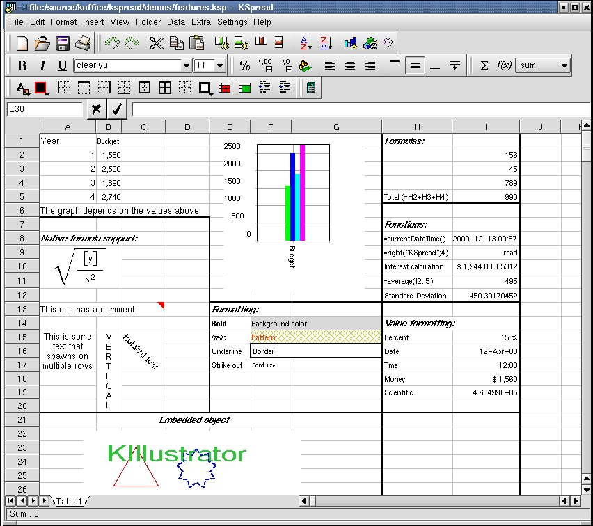 KOffice - KSpread