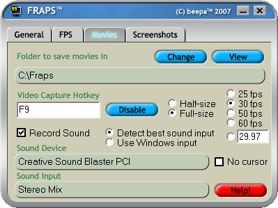 Fraps screenshot