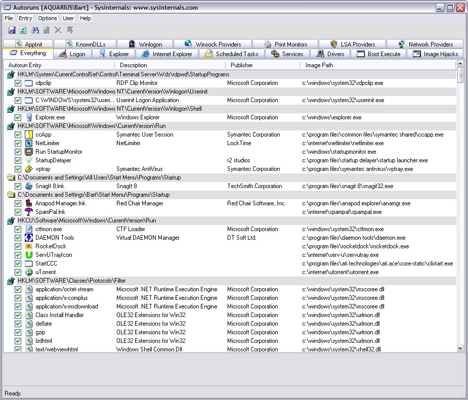 Autoruns 8.70 screenshot