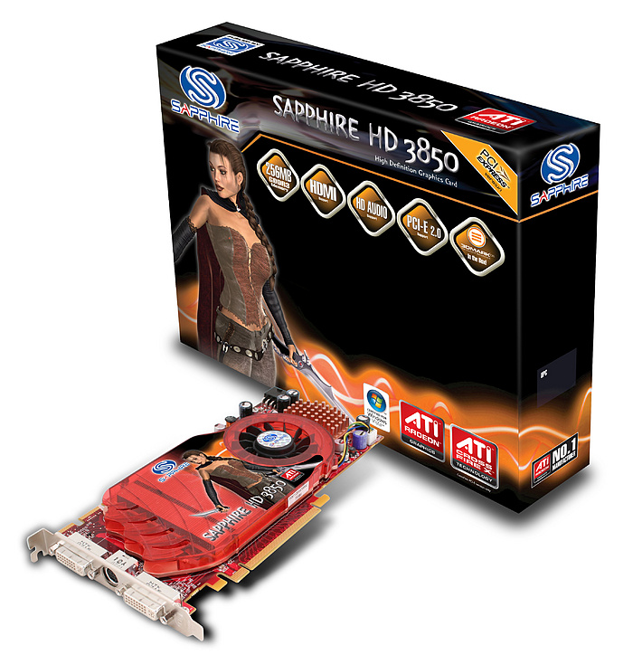 Sapphire HD3850 256MB box + kaart