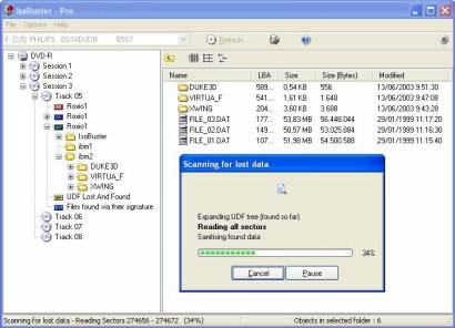 IsoBuster screenshot (410 pix)