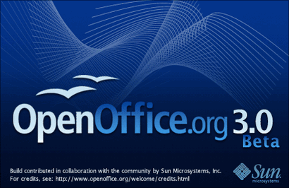 OpenOffice.org 3.0 beta 1 - splash screen (410 pix)