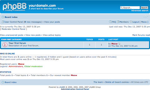 phpBB 3.0 screenshot (481 pix)