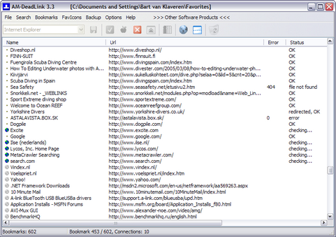 AM-DeadLink 3.3 screenshot (481 pix)