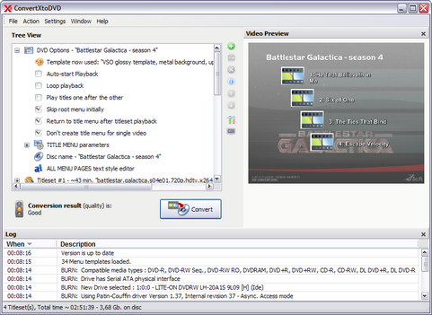 ConvertXtoDVD 3.1.3.40 screenshot (481 pix)