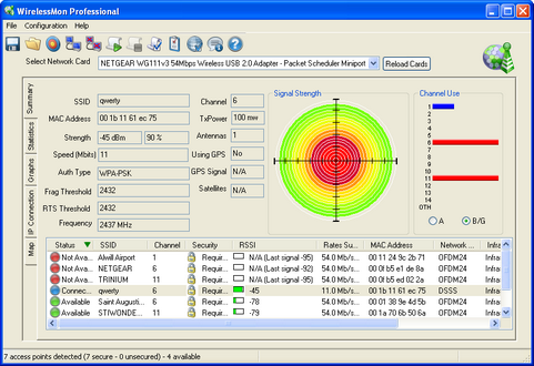 PassMark WirelessMon screenshot (481 pix)