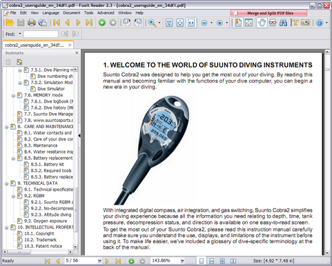 Foxit Reader 2.3 screenshot (481 pix)