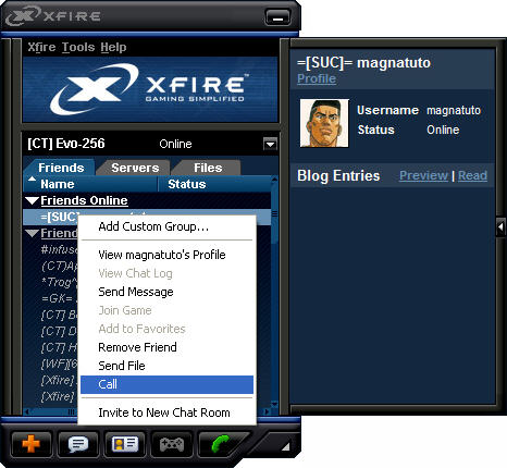 Xfire screenshot