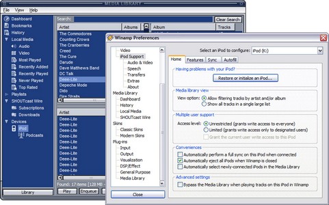 Winamp iPod Plugin screenshot (481 pix)