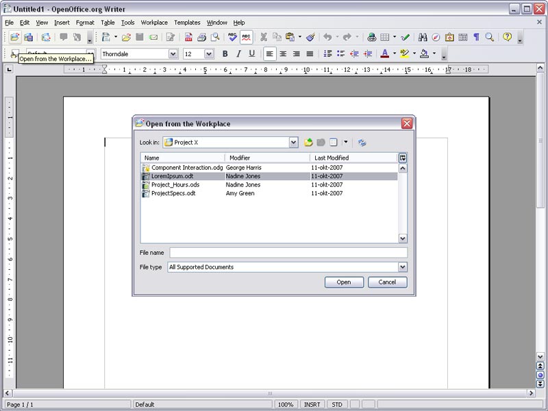 O3Spaces Workplace - OpenOffice plugin