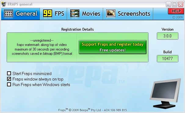 Fraps 3.0.0 screenshot