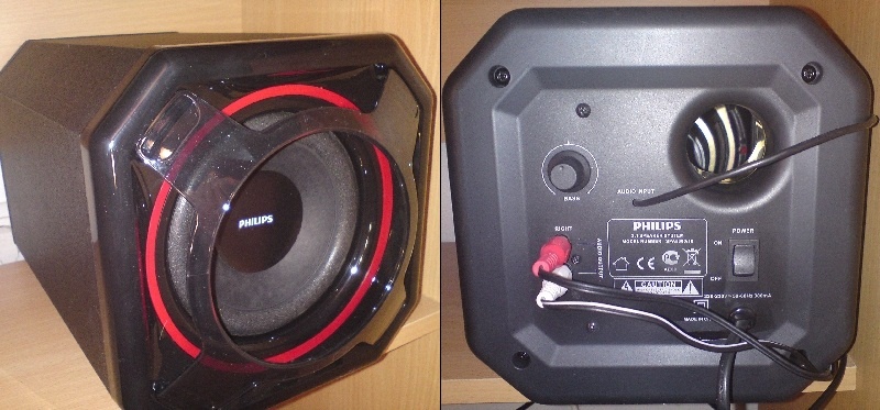 Subwoofer front naast rear