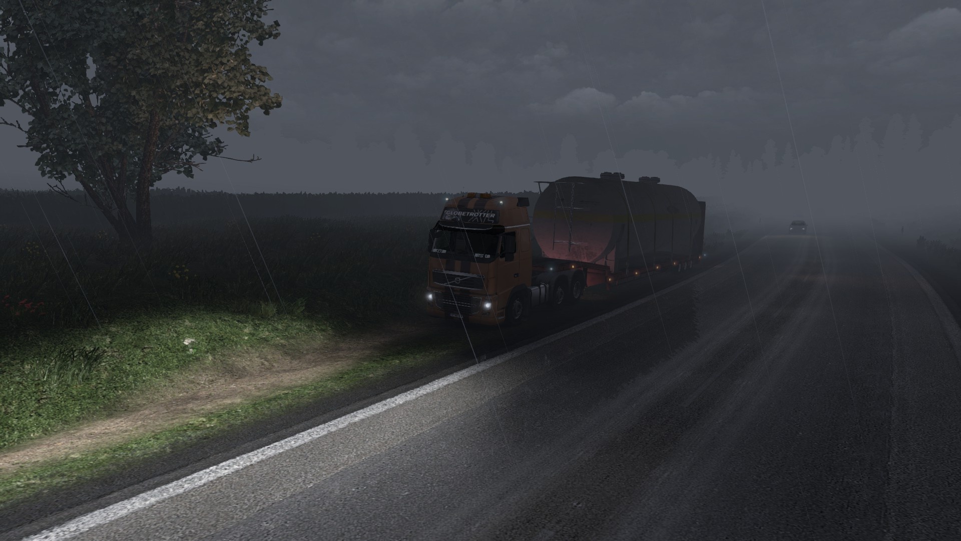 Langs de kant met de nieuwe truck + Oversized