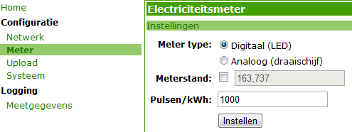 YouLess kWh instellingen YouLess kWh instellingen