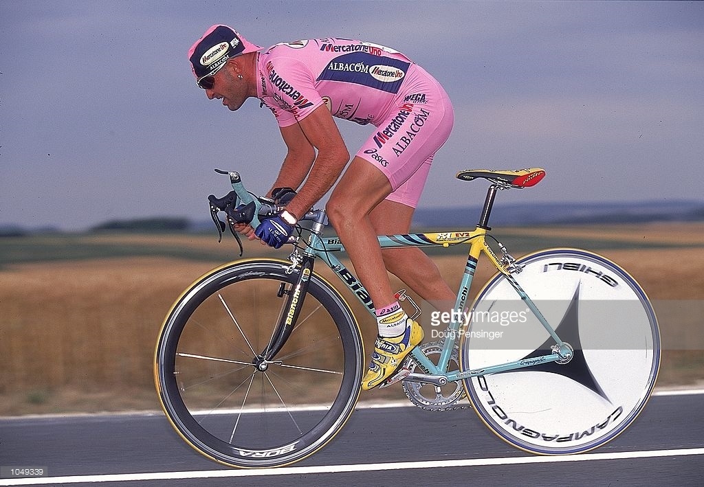 Marco Pantani op Bianchi Mega Pro XL EV2