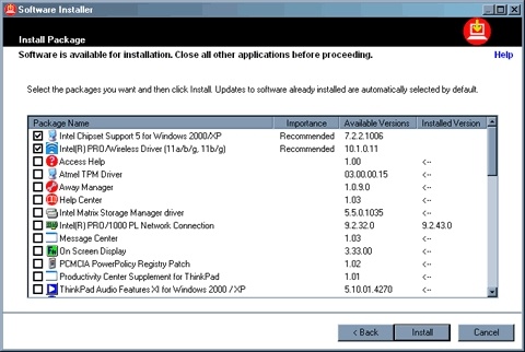 Lenovo software installer
