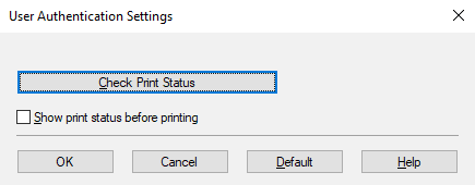 User authentication settings