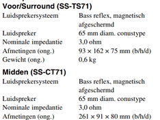 Spec sheet Sony