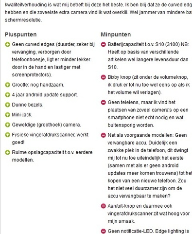 Galaxy S10e voor- en nadelen