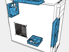 Inbouwruimte 120 mm ventilatoren