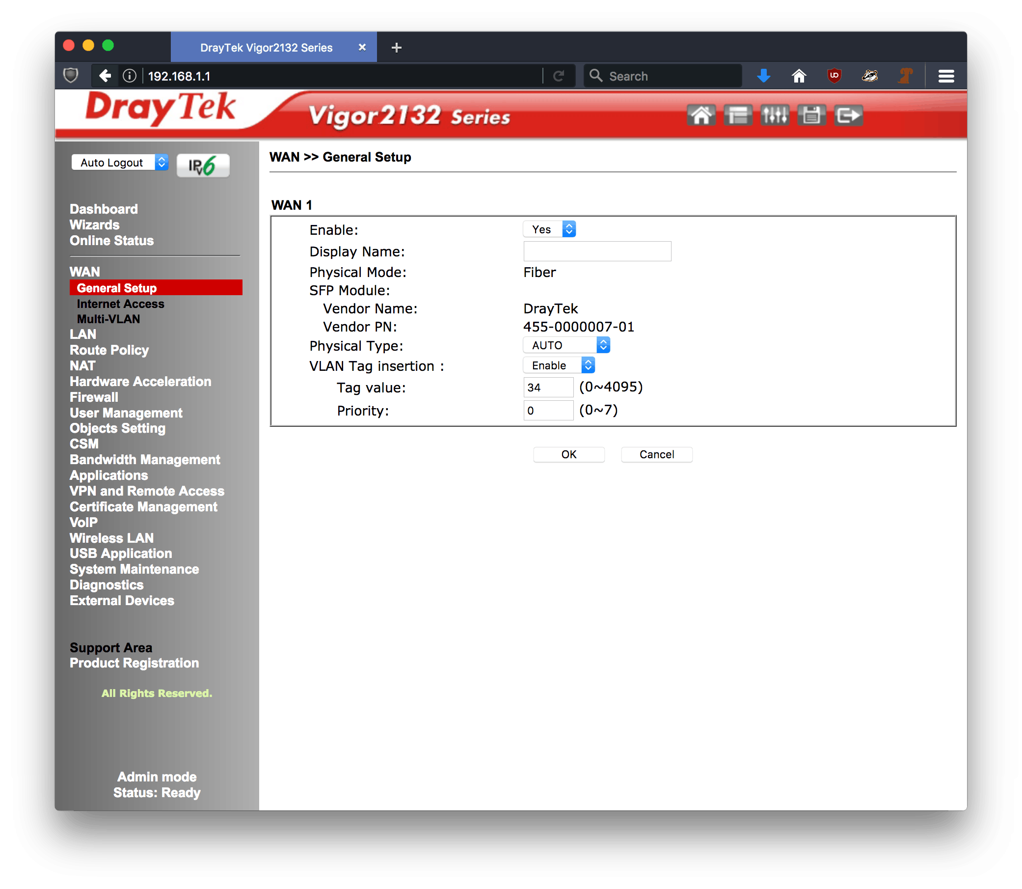 Draytek Vigor 2132FVn setup 2 voor Telfort of Ons(Brabant)Net Draytek Vigor 2132FVn setup 2 voor Telfort of Ons(Brabant)Net
