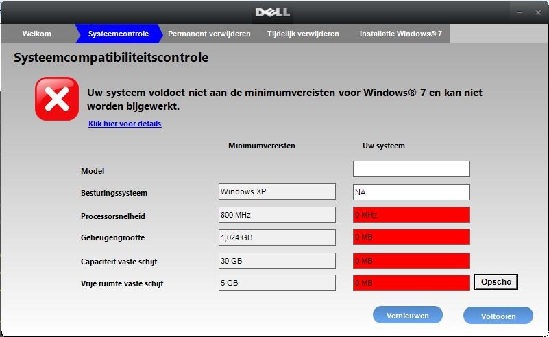 Dell Upgrade Assistant Mislukking Dell Upgrade Assistant Mislukking
