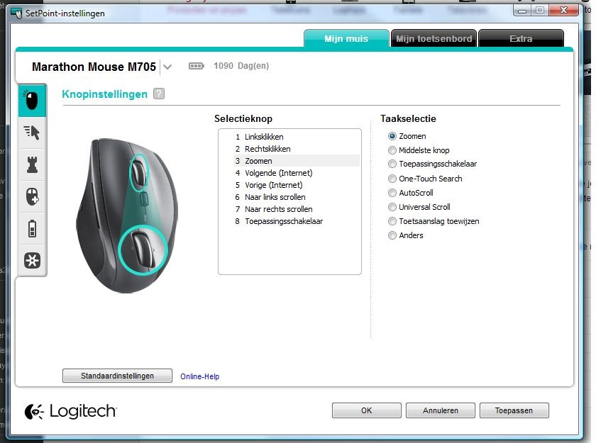 muis setpoint knopinst