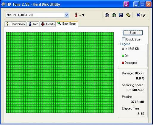 Sandisk Extreme III 4GB HD Tune Error Scan