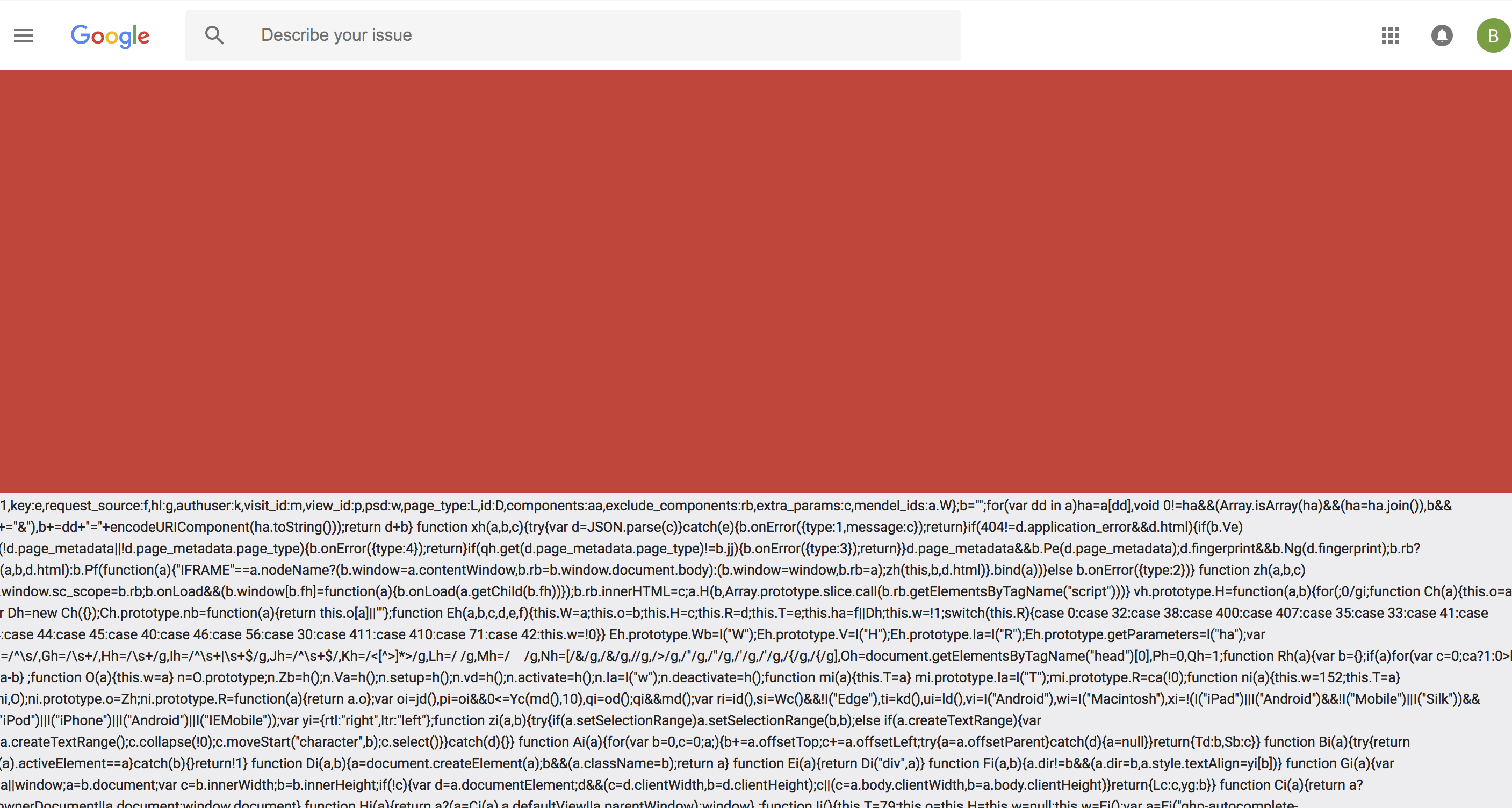Google Error