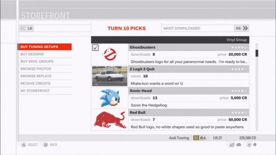 Forza Motorsport 3 Storefront
