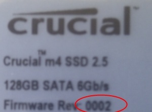 Crucial m4 128GB Firmware Rev: 0002