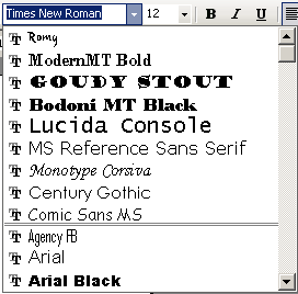 Tweakblogs drop down lettertypen