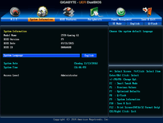 Classic mode – System Information