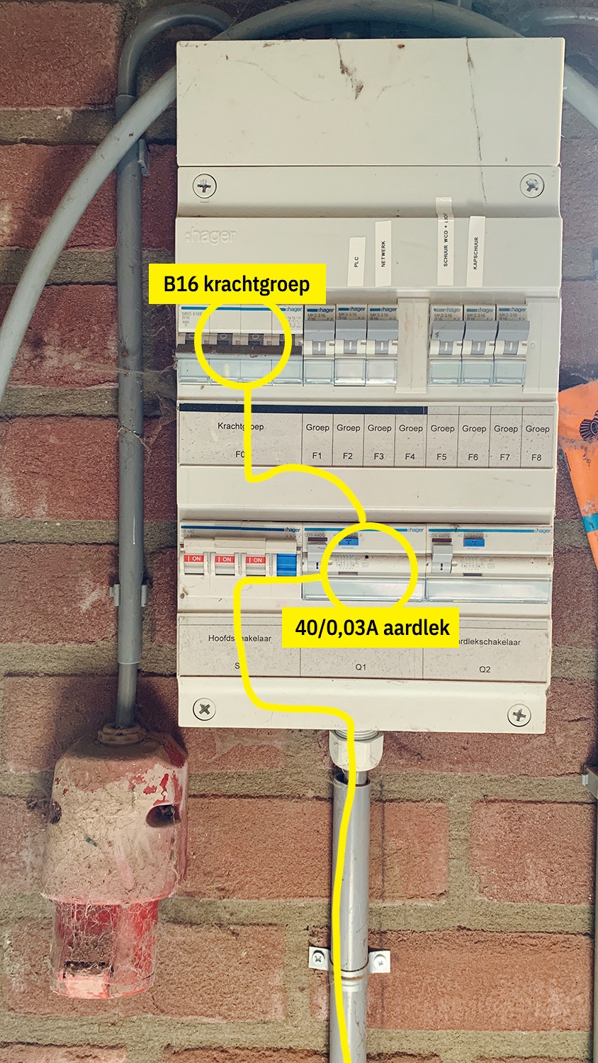 Onderverdeler schuur